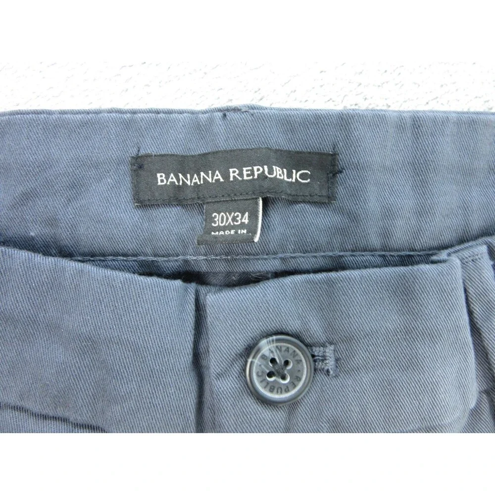 Banana Republic Pants Men Size 30 x34 (Actual 29 x 32) Chino Gray Flat Front